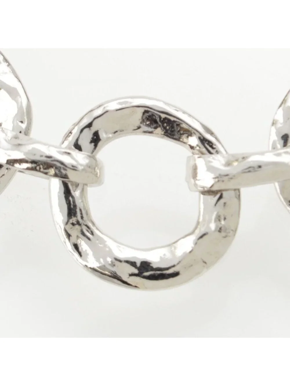 Saint Laurent Vintage Circle Heart Necklace Silver